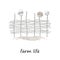 Wicker fence of osier branches with hanging ceramic pots isolated on white background.