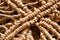 Wicker fibers macro. weaving close up. abstract woven background