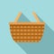 Wicker hamper icon, flat style