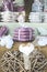 Wicker Heart and Stacks of Decorative Pillows on Shelves