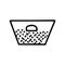wicker laundry basket line vector doodle simple icon