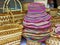 Wicker natural baskets, bags and hats, Ecuador