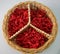 wicker peace basket with red filler for Valentines day celebrate LOVE
