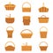 Wicker Picnic Basket Icons