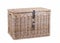 Wicker thatched basket on a white background