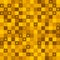 Wicker tile of gold intersecting rectangles and dark bricks