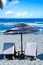 Wicker umbrella on the beach