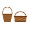 Wicker willow baskets. Set of picnic baskets