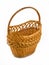 Wicker woven basket over white