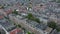 Wide Aerial Establisher of Amsterdam Neighbourhood on Cloudy Fall Day