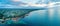 Wide aerial panorama of Mount Eliza suburb.