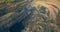 Wide aerial panorama open coal pit