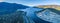 Wide aerial panorama of Talbingo Reservoir.