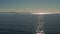 Wide Aerial shot of Oil Gas Pacific Ocean drilling Platform Rig on California