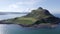 Wide Aerial View of the Holy Isle in Scotland