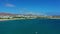 Wide aerial view of Lanzarote island, Spain.