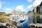 Wide angle inside Hamnoy\'s harbour