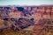 Wide angle landscape image of the Grand Canyon and winding Colorado River