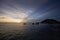 Wide angle night landscape, sea and nature wonderful from sydney in australia