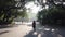 Wide angle panning shot of people in Cubbon park