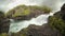 Wide angle panorama of Gaustafallet waterfall in Jamtland, Sweden