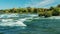 Wide angle panorama giperlaps. Niagara Falls. A popular tourist trips in the United States. In the distance can be seen