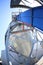 Wide-angle panoramic photo of the newest alternative fuel boiler room with pipes, towers and tanks, on a clear summer day