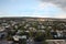 Wide angle panoramic view to Shemakhy city, Azerbaijan . View from above Shamakhi region . Clear view of the houses