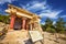 A wide angle shot of the partially restored ruins of Knossos Palace in Heraklion