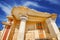 A wide angle shot of the partially restored ruins of Knossos Palace in Heraklion