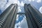 Wide angle shot of Petrona Towers in Kuala Lumpur