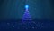 Wide angle shot of winter theme for Christmas or New Year background with copy space. Xmas tree from glow shiny