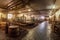 wide angle view of a beer bottling factory interior