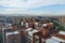 Wide angle view of Bogota City with a blue sky and a sunny da