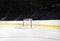 A wide angle view of an empty hockey in an empty arena