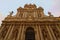 Wide-angle view of the finest Venetian Baroque facade of the Church of Santa Maria Zobenigo.