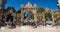 Wide angle view of gate and fountains in Place Stanislas in Nancy France.