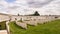 Wide angle view of grave stones at the Tyne Cot military cemetary in Belgium