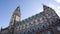 Wide angle view of Hamburg Town Hall panning