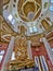 Wide angle view of interior of Buddhist Temple