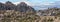 Wide angle view, Jurassic rock formations, El Torcal, Antequera, Spain.