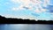 Wide angle view of peaceful mountain lake. 4K, UHD, Ultra HD resolution.