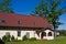 Wide angle view of rural residence in Poland