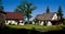 Wide angle view of rural residence in Poland