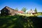 Wide angle view of rural residence in Poland