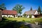Wide angle view of rural residence in Poland