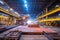 wide-angle view of steel plate manufacturing
