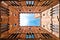 Wide angle view of Torre del Mangia, Siena, Italy