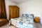 Wide angle view of a traditional English bedroom