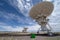 Wide angle view of the Very Large Array satellite communication center in New Mexico desert